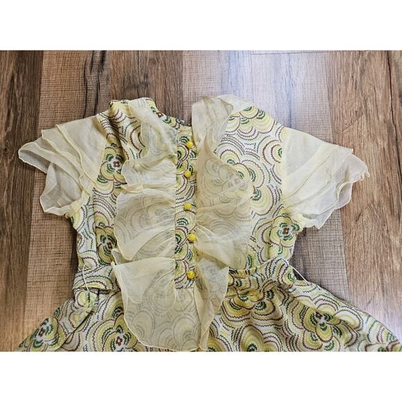 Vintage Leila Floral 1970's Maryjane Dress Youth Girls Size 5 - Picture 2 of 10